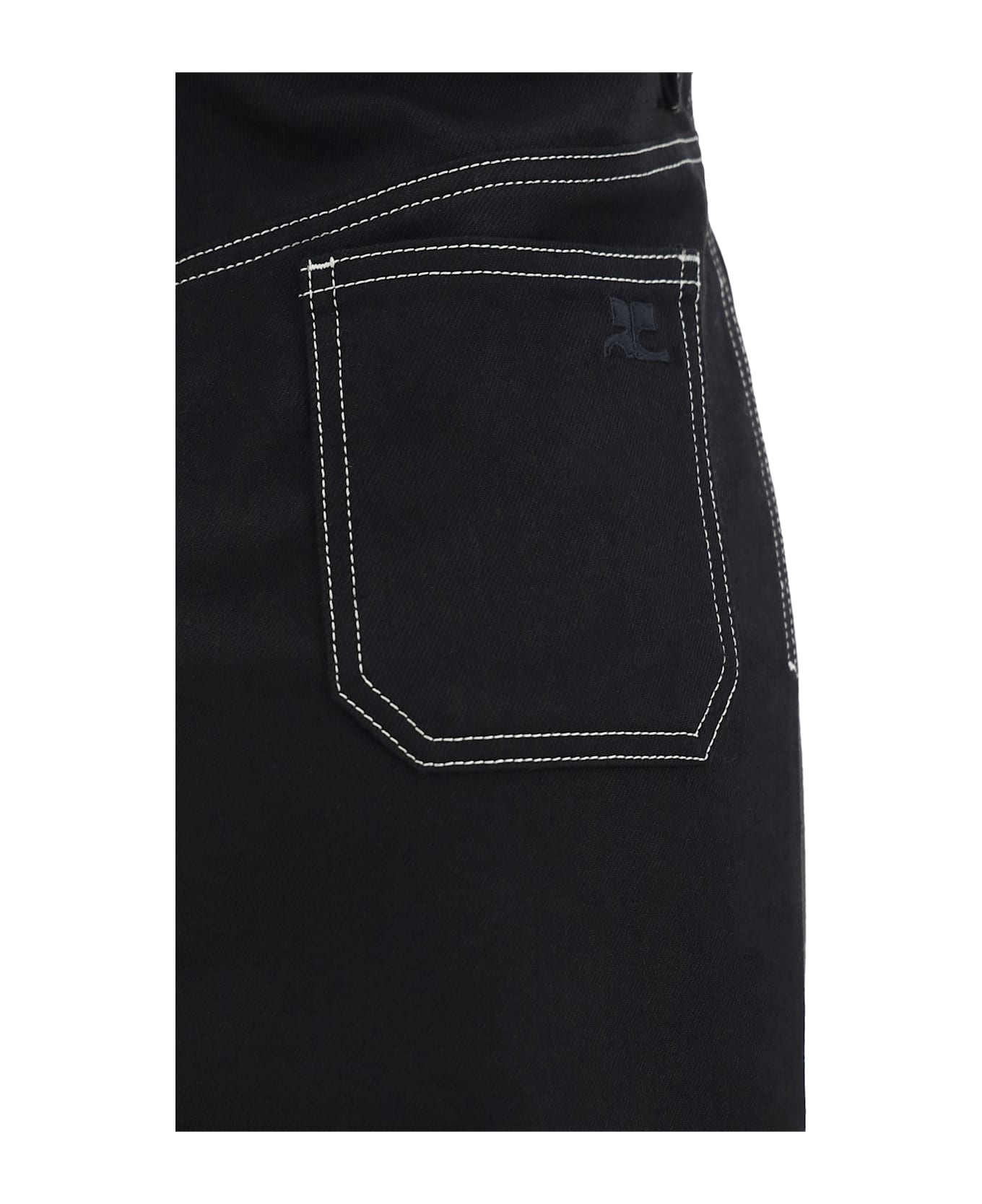 Courrèges Denim Skirt - Black/white