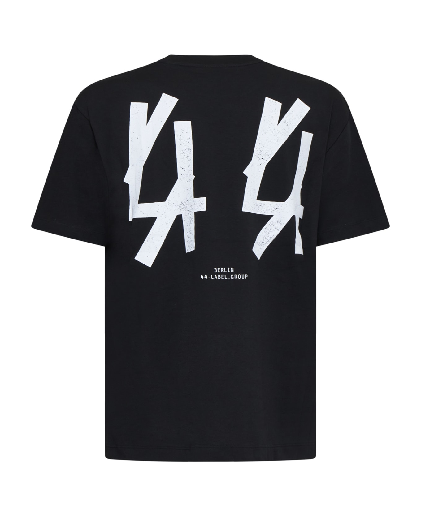 44 Label Group T-Shirt - Black+44 front row white