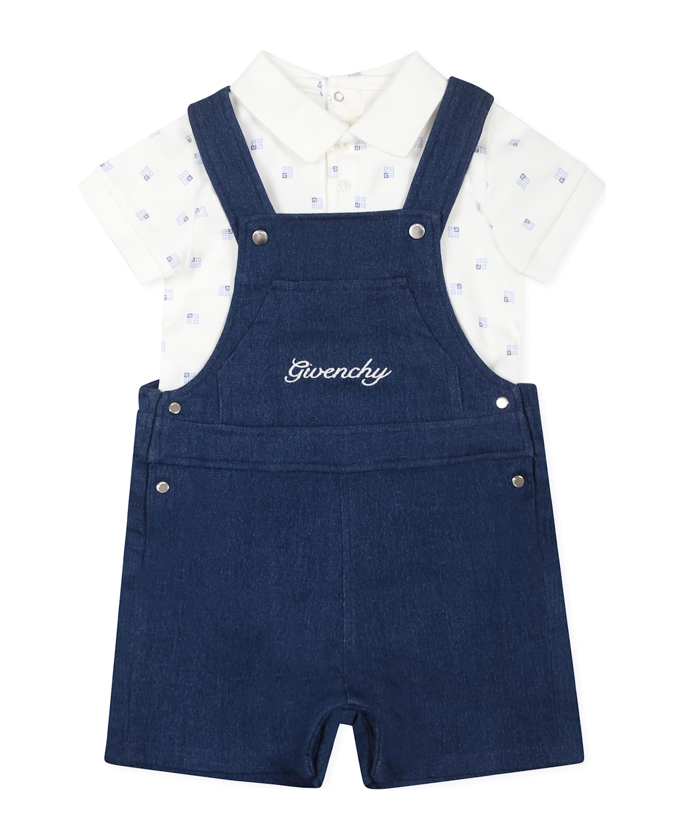 Givenchy Denim Suit For Baby Boy With Logo - Denim