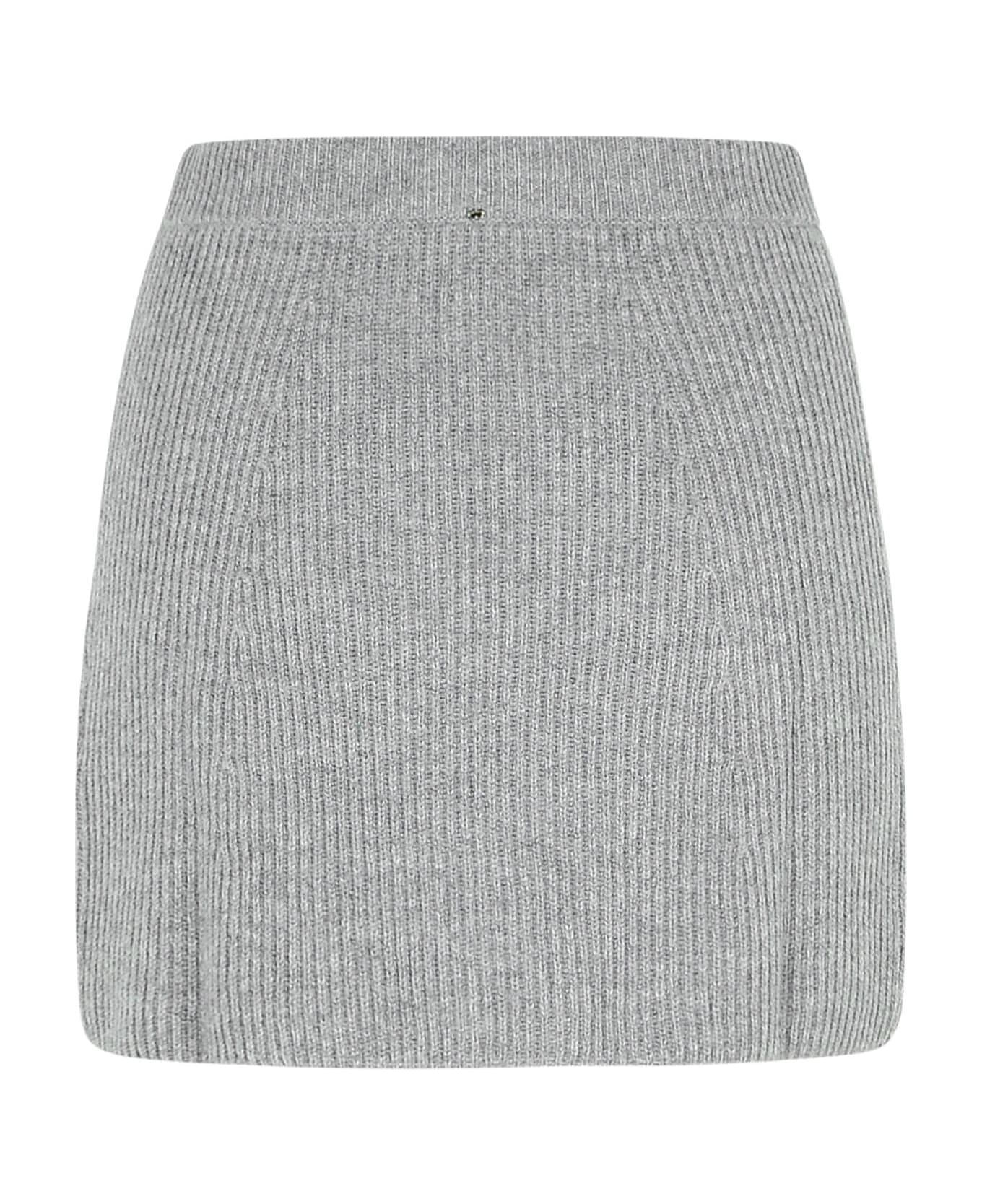 SportMax 'teiera' Skirt In Grey Cashmere Blend - Grey