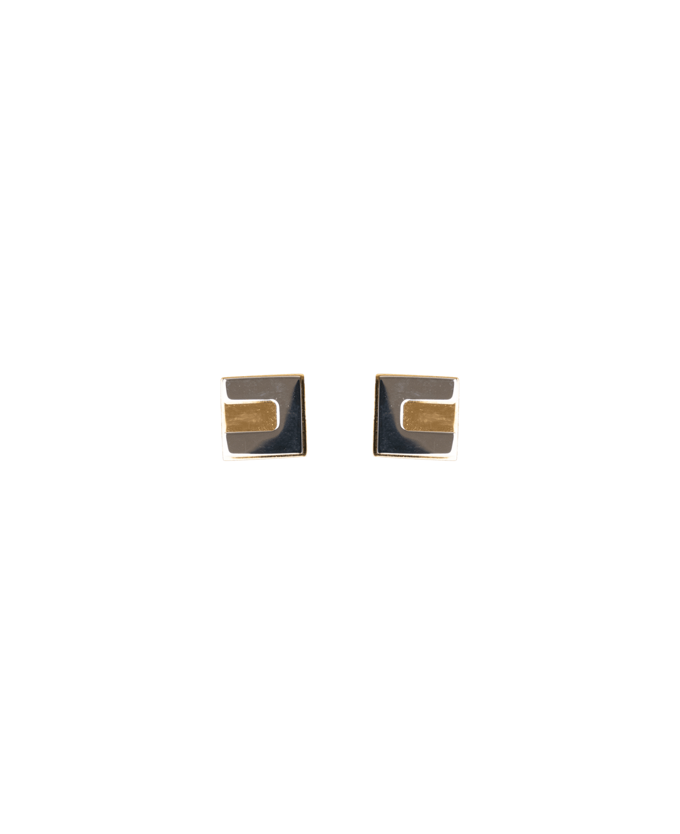 Elisabetta Franchi Cube Logo Earrings - Oro giallo イヤリング