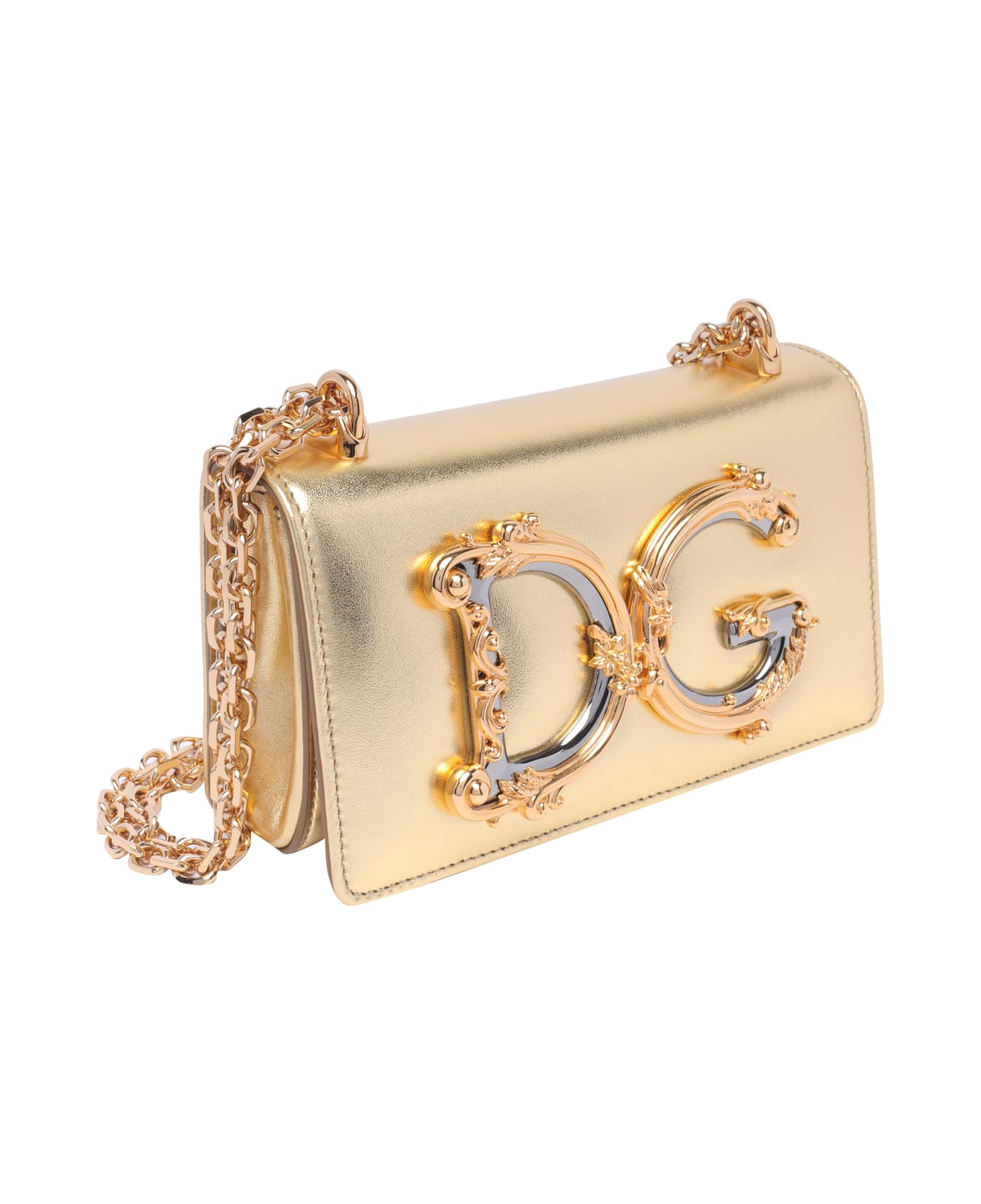 Dolce & Gabbana Dg Logo Phone Bag - Golden
