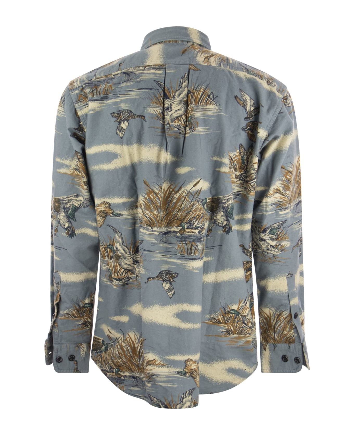 Filson Flannel Shirt With Print - Light Blue