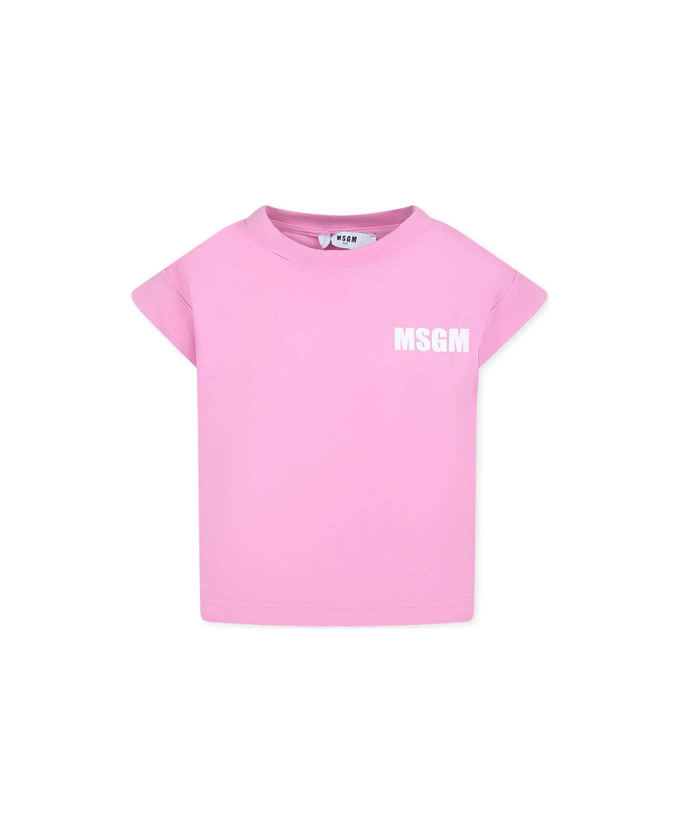 MSGM Pink T-shirt For Girl With Logo - Pink