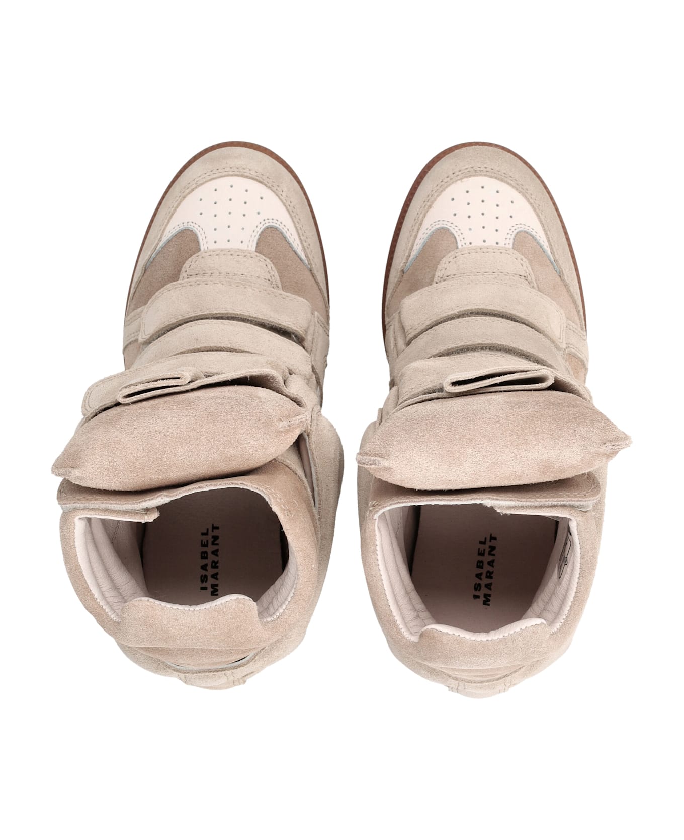 Isabel Marant Bekett Suede Leather Wedge Sneakers - DEEP BEIGE SAND