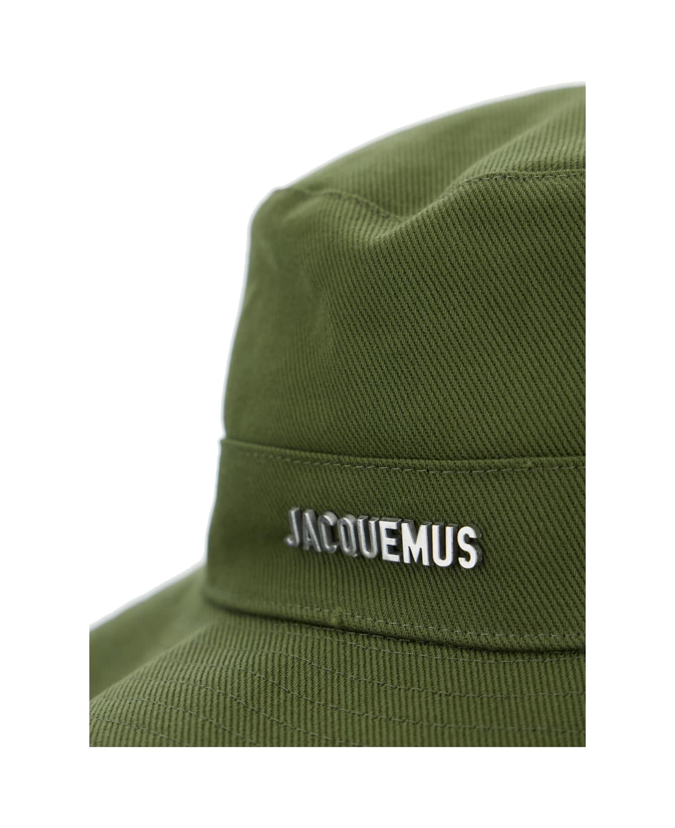 Jacquemus 
le Bob Artichaut
 Green Hat With Logo On The Front In Cotton Woman - KHAKI