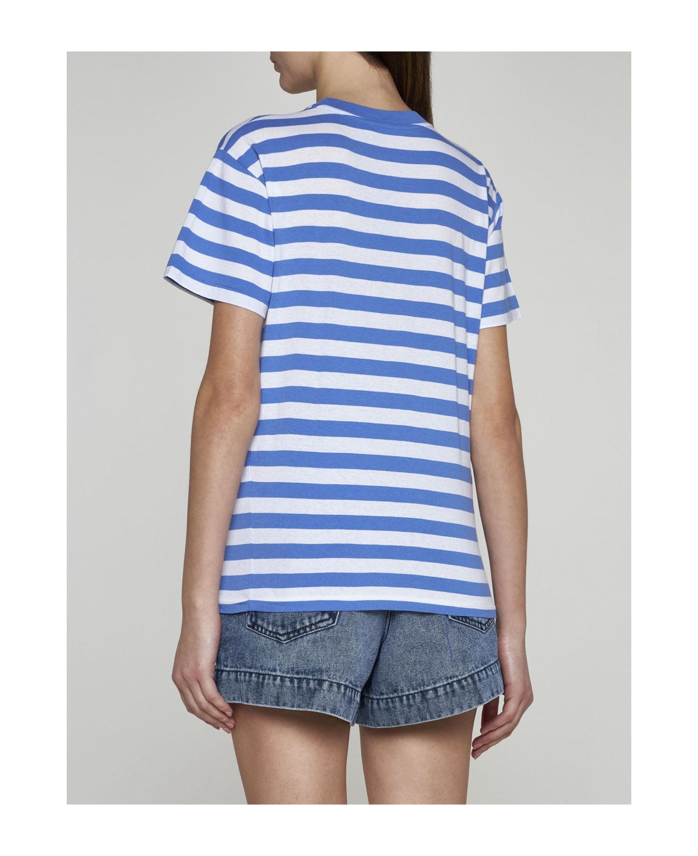 Polo Ralph Lauren Bear Striped Cotton T-shirt - Blu