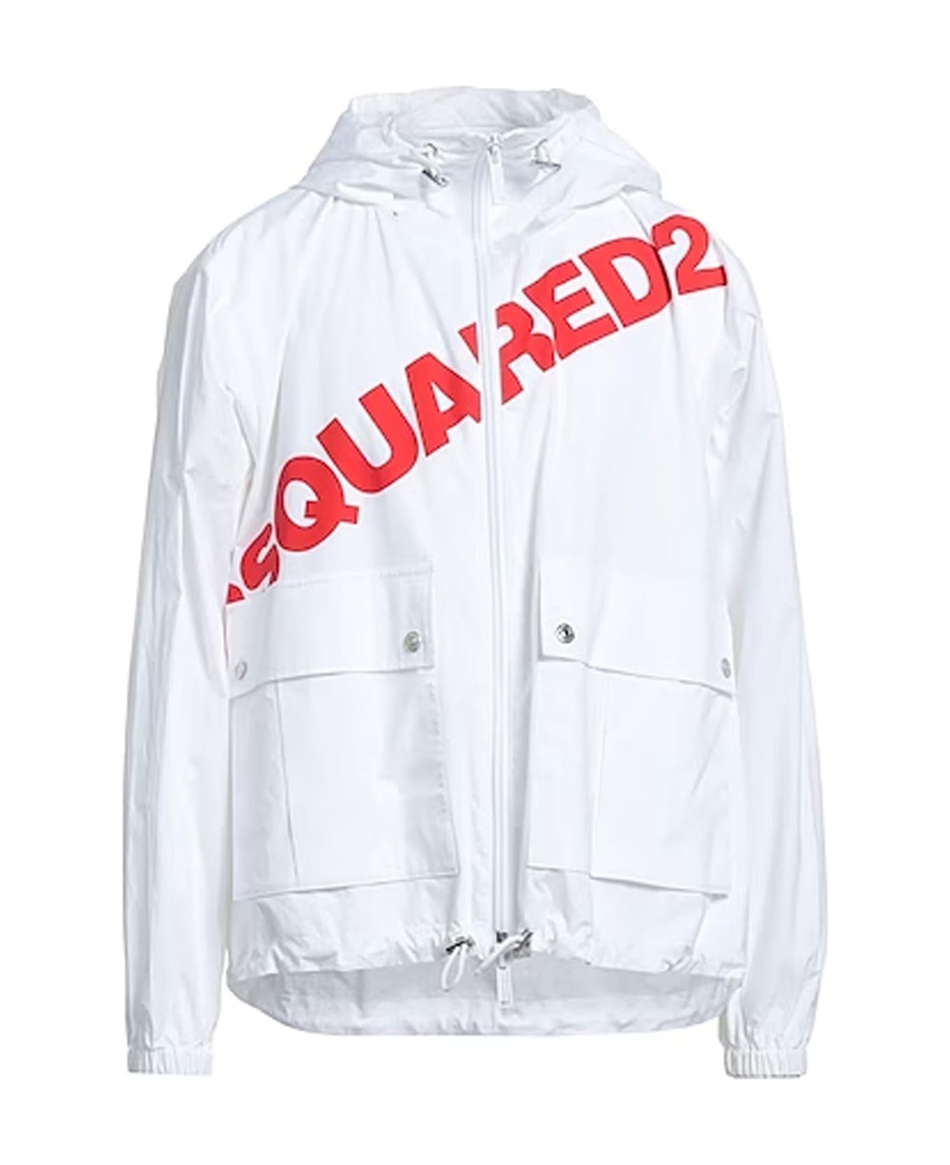 Dsquared2 Logo Hooded Windbreaker - White ジャケット