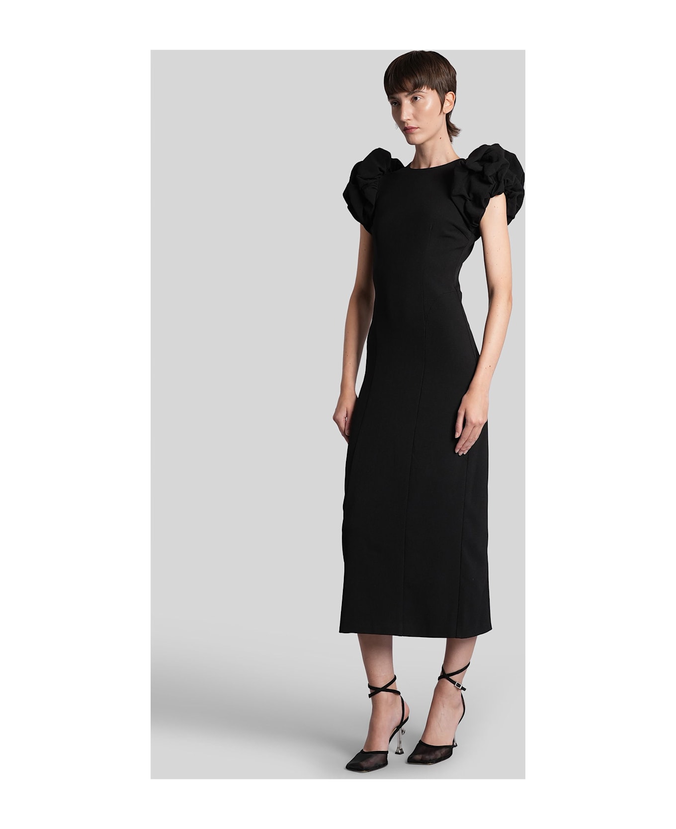 Rotate by Birger Christensen Long Dress In Black Polyester - black