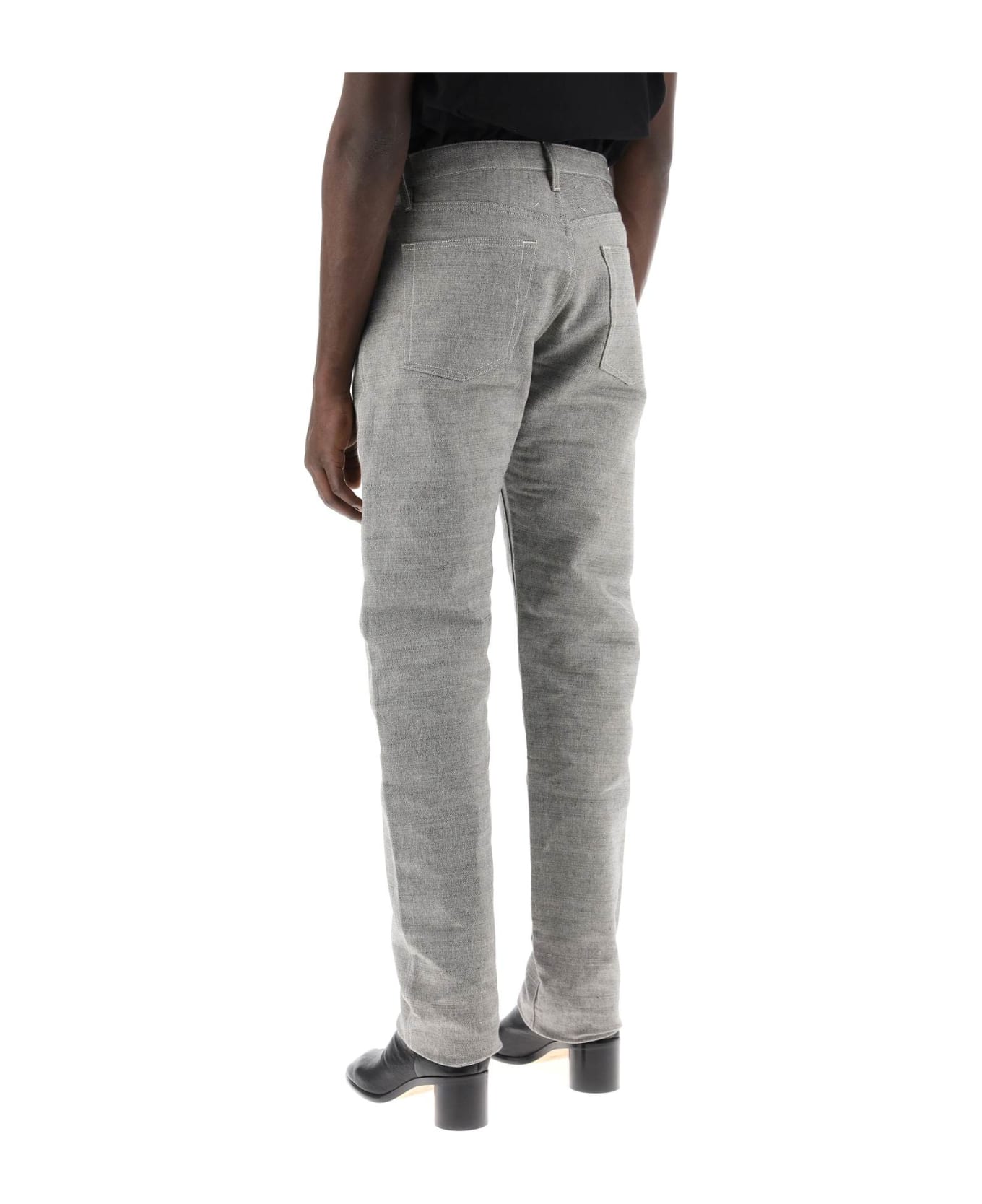 Maison Margiela Five-pocket Trousers In Mã©lange Effect Canvas - CAVIAR (Grey)