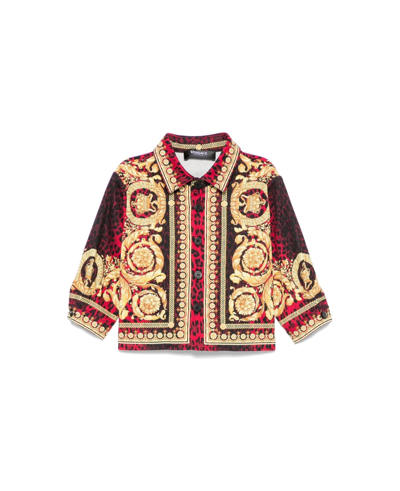 Versace Red/gold Shirt Baby Girl - Oro