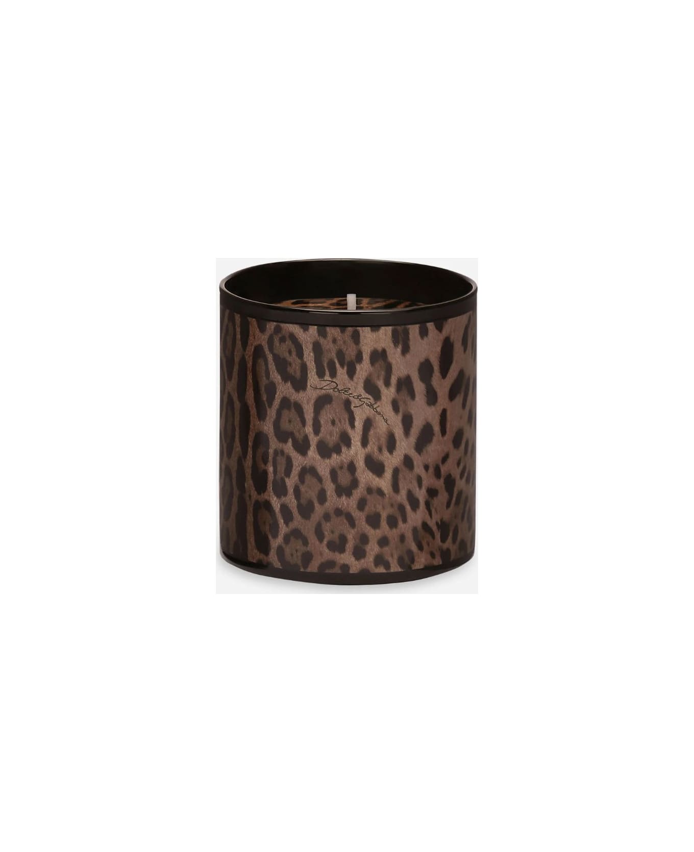 Dolce & Gabbana Patchouli Scented Candle With Leopard Print - Brown