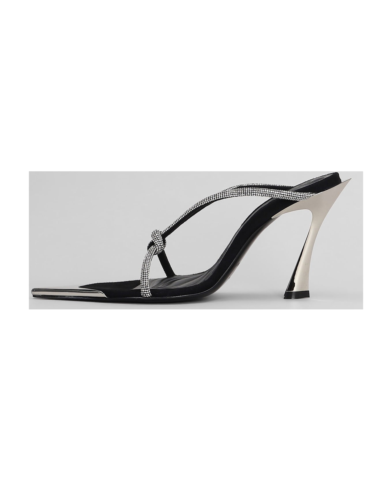 Mugler Sandals In Black Leather - black