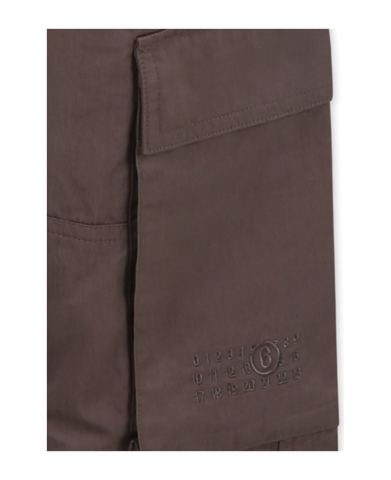 MM6 Maison Margiela Brown Cargo Trousers For Kids With Logo - Brown