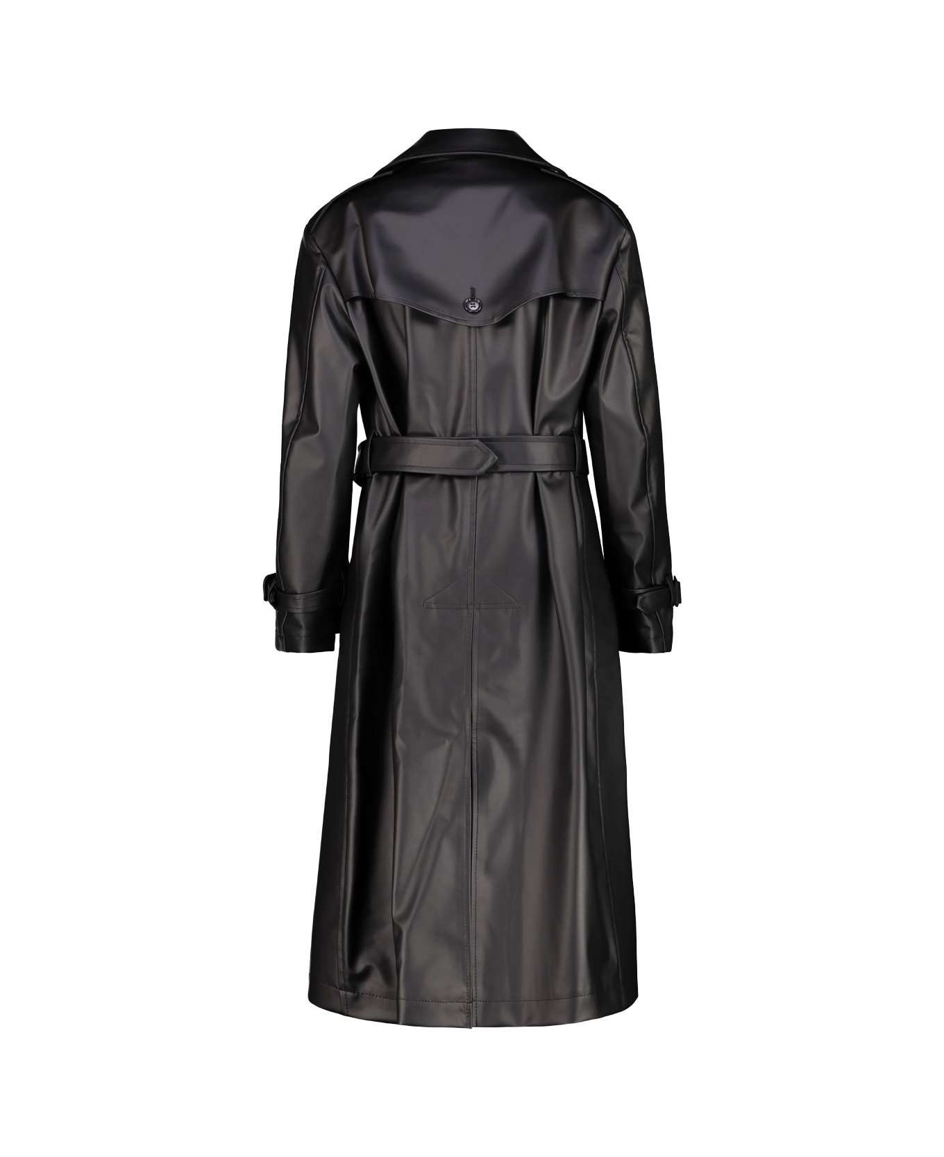 Junya Watanabe Trench Coat In Syntetic Leather - Black