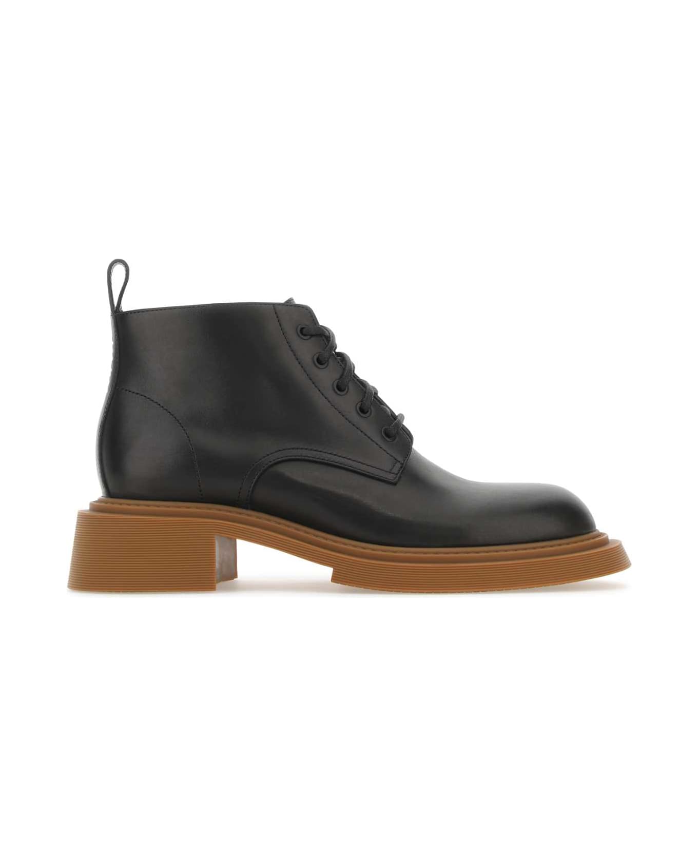 Loewe Black Leather Ankle Boots - BLACK ブーツ