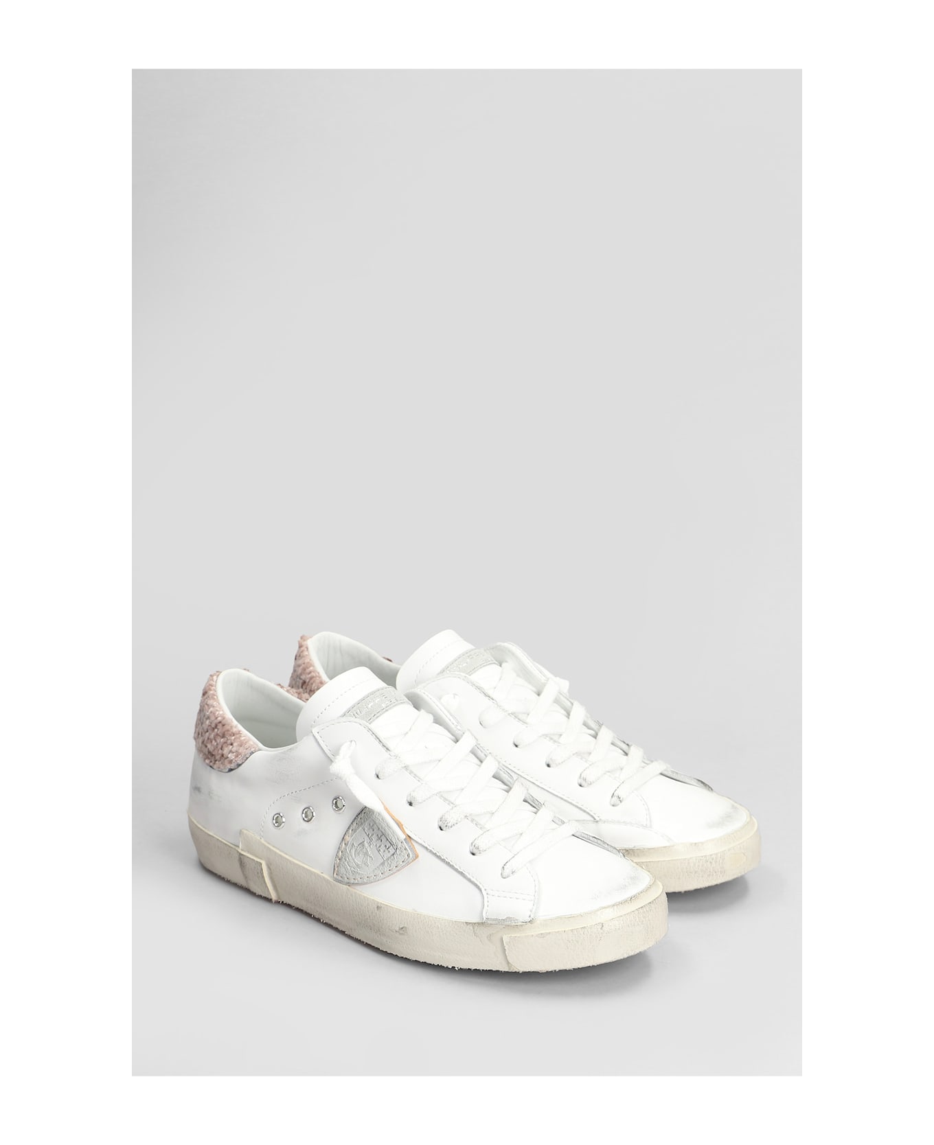 Philippe Model Prsx Low Sneakers In White Leather - white