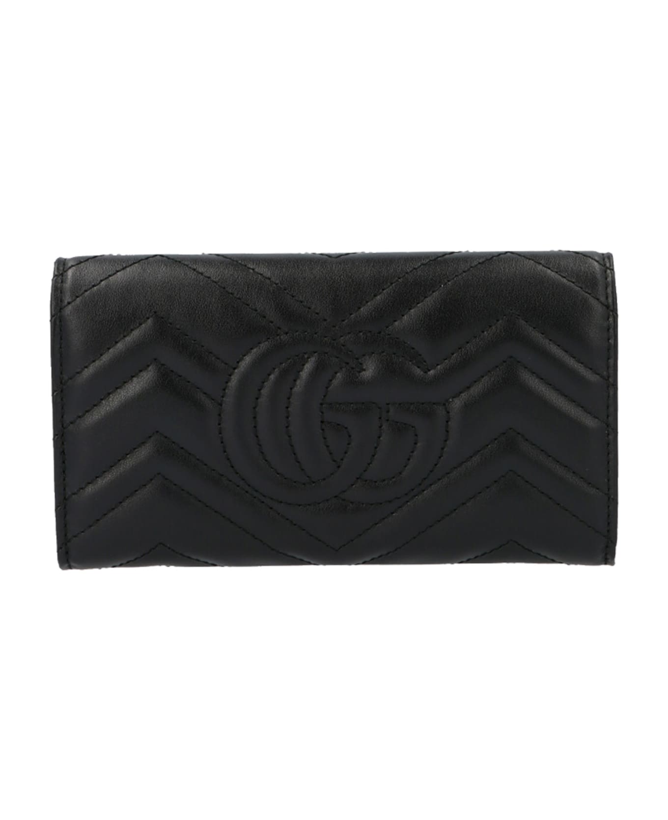 Gucci 
continental Gg Marmont
 Wallet - Black  