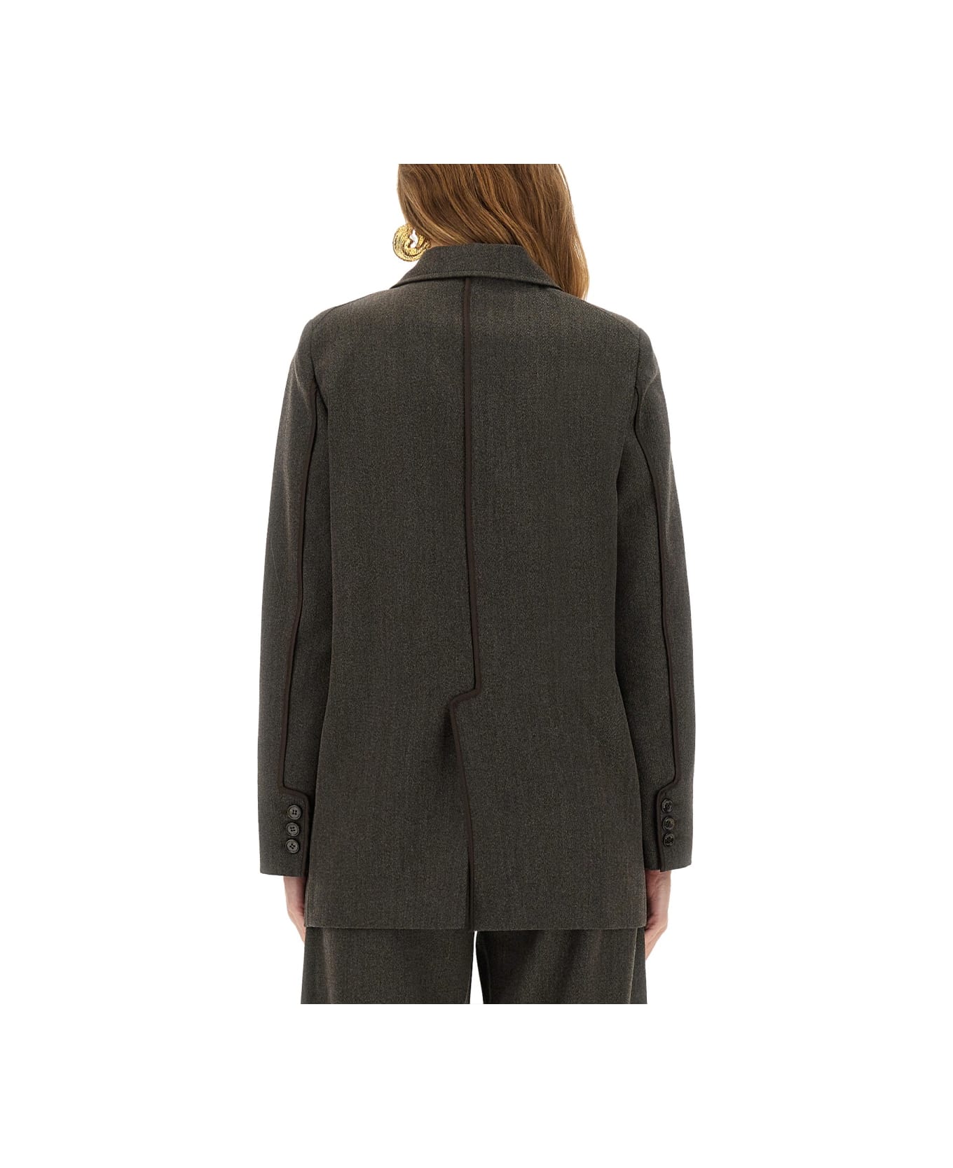 M05CH1N0 Jeans Wool Blend Jacket - BROWN