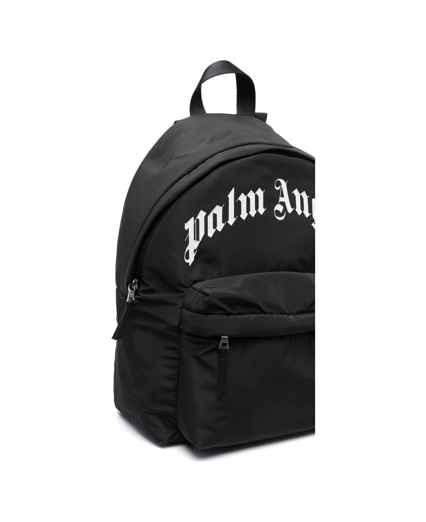 Palm Angels Black Backpack With Curved Logo - Black アクセサリー＆ギフト