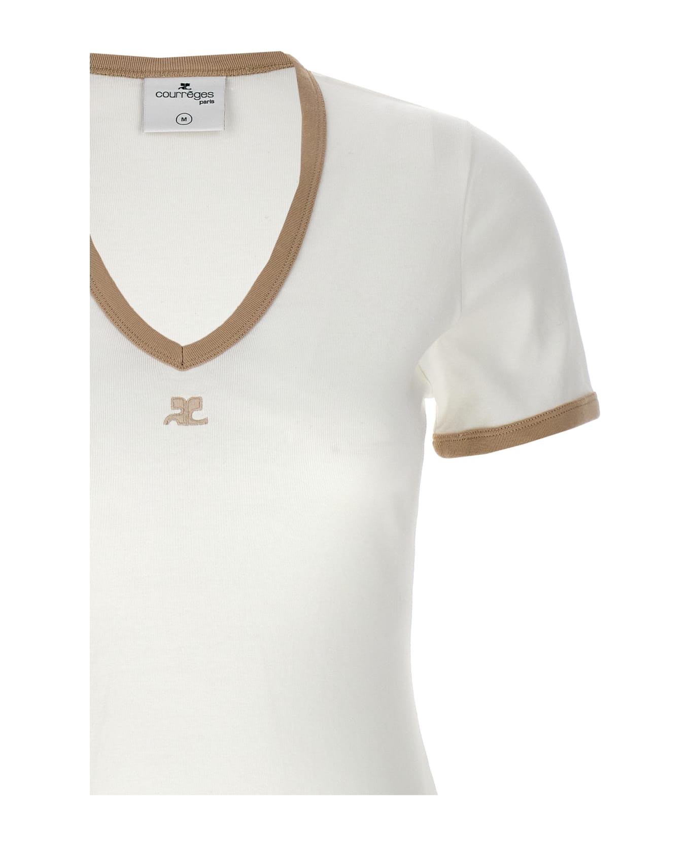 Courrèges Logo Embroidery Dress - White