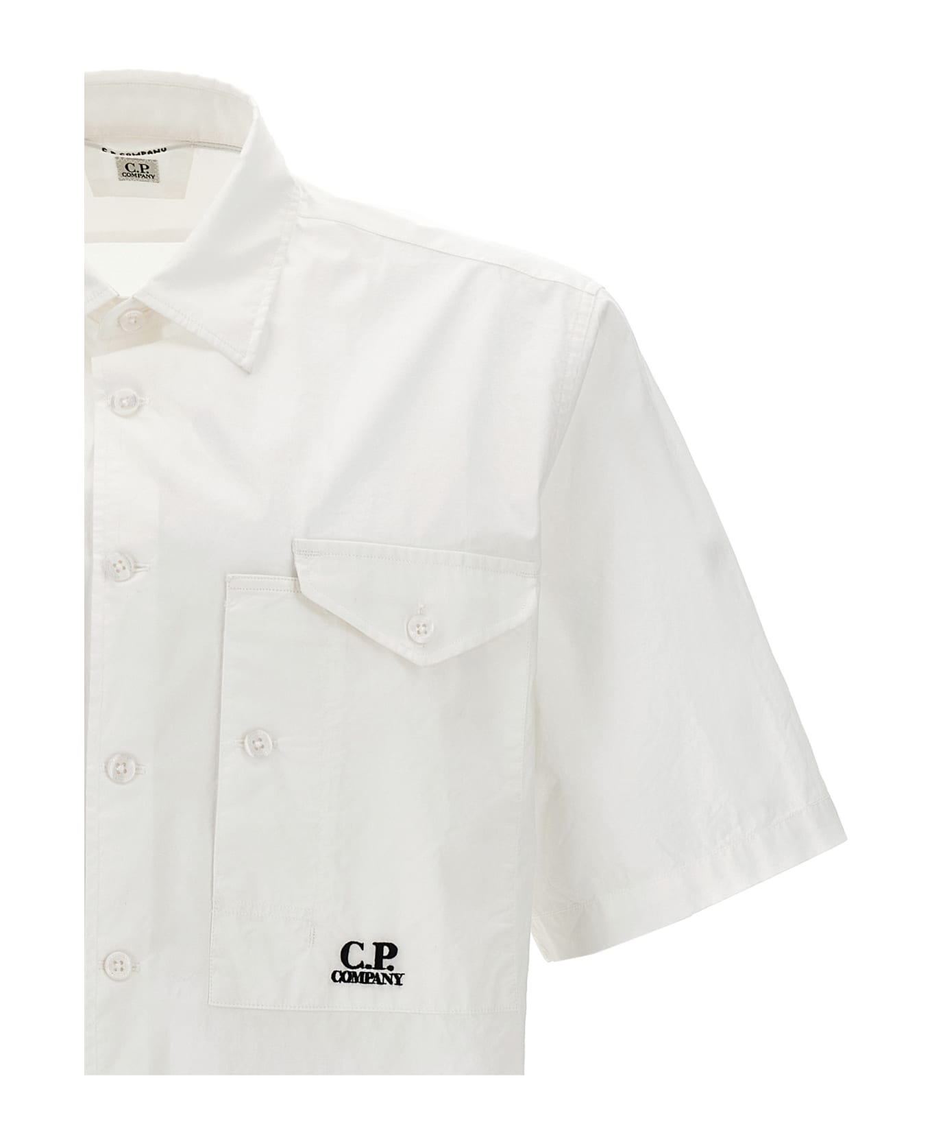 C.P. Company Logo Embroidery Shirt - White