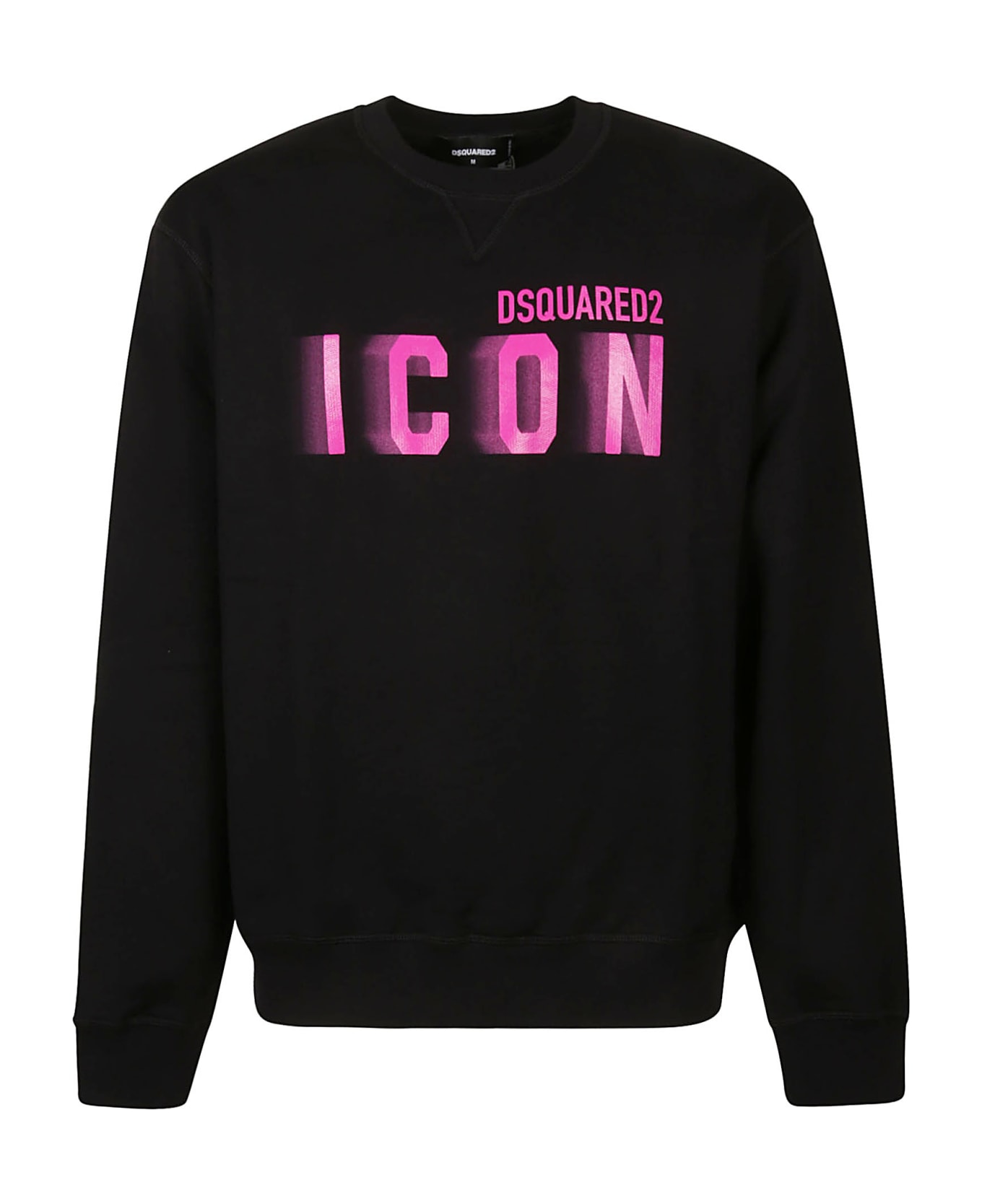 Dsquared2 Icon Blur Cool Fit Crewneck Sweatshirt - Black/pink Fluo