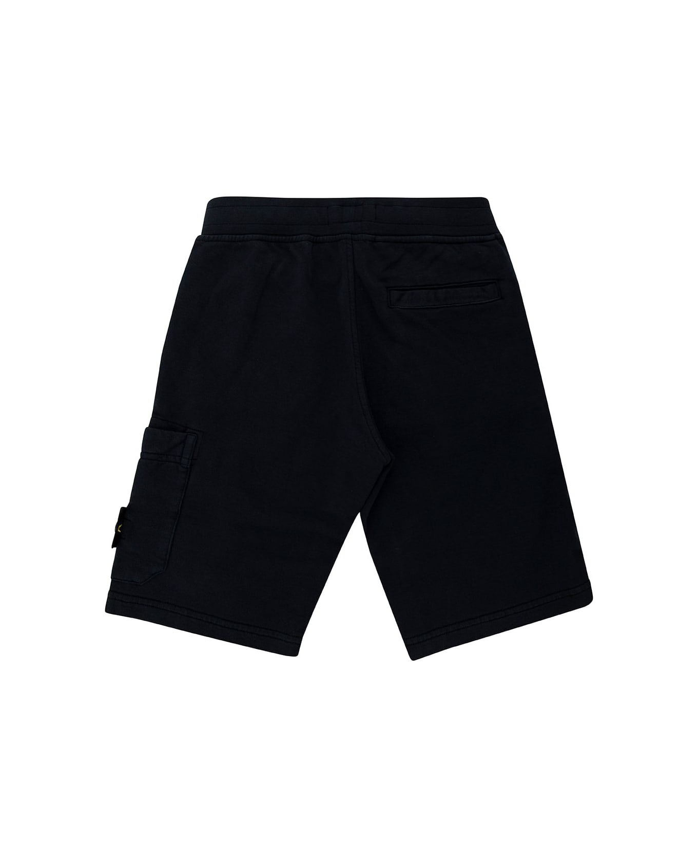Stone Island Blue Bermuda Shorts With Logo Patch And Patch Firetrap In Cotton Boy