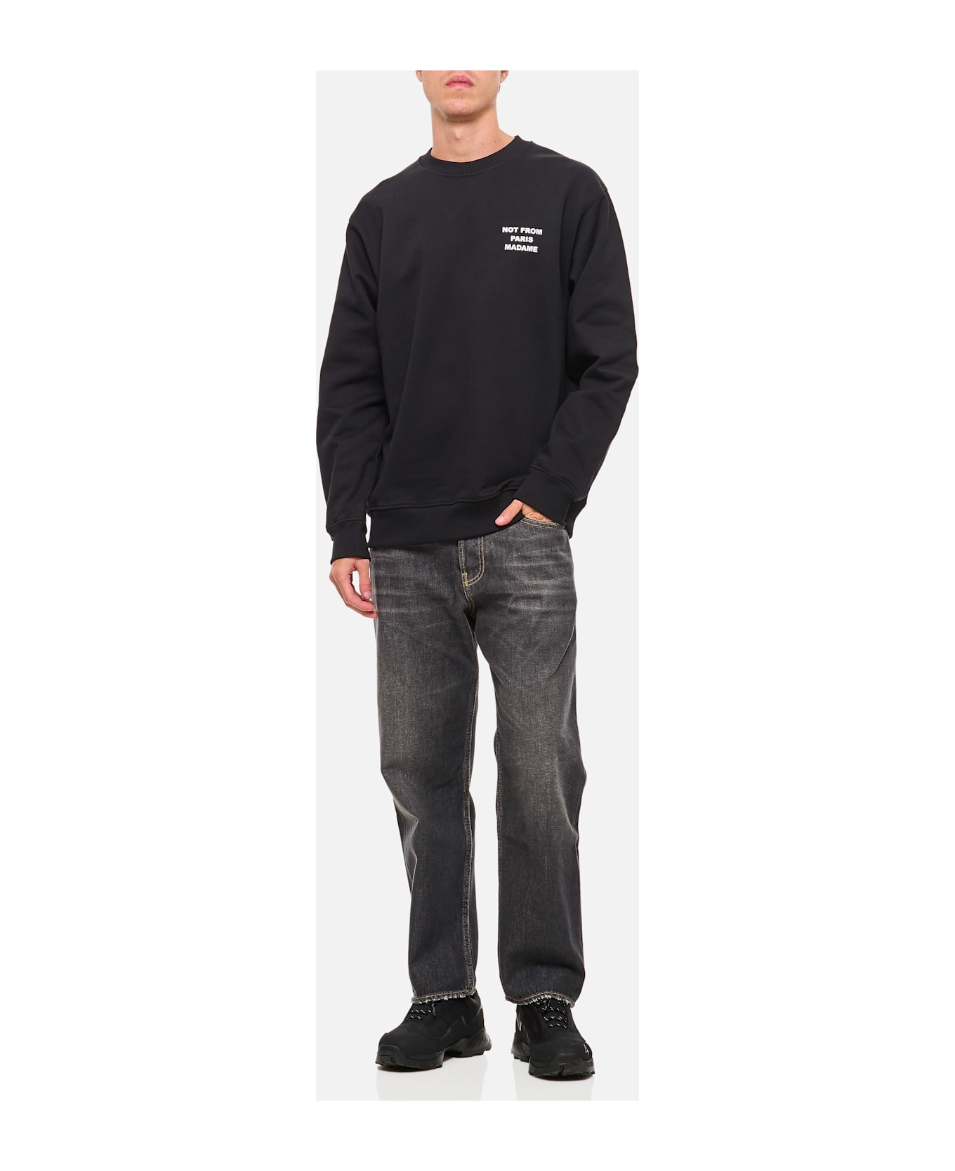 Drôle de Monsieur Le Sweatshirt Slogan - Black