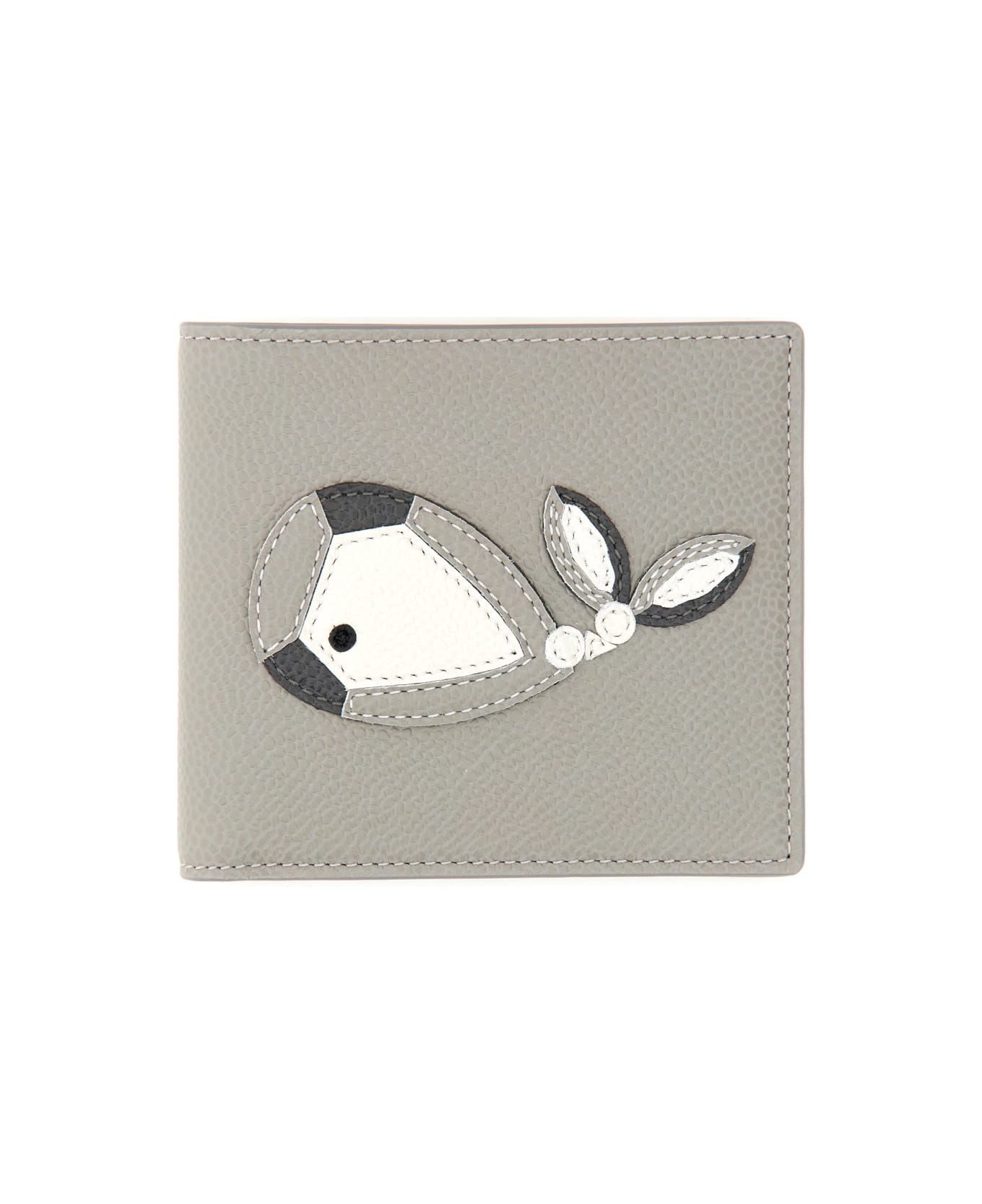 Thom Browne Wallet With Whale Application - GREY