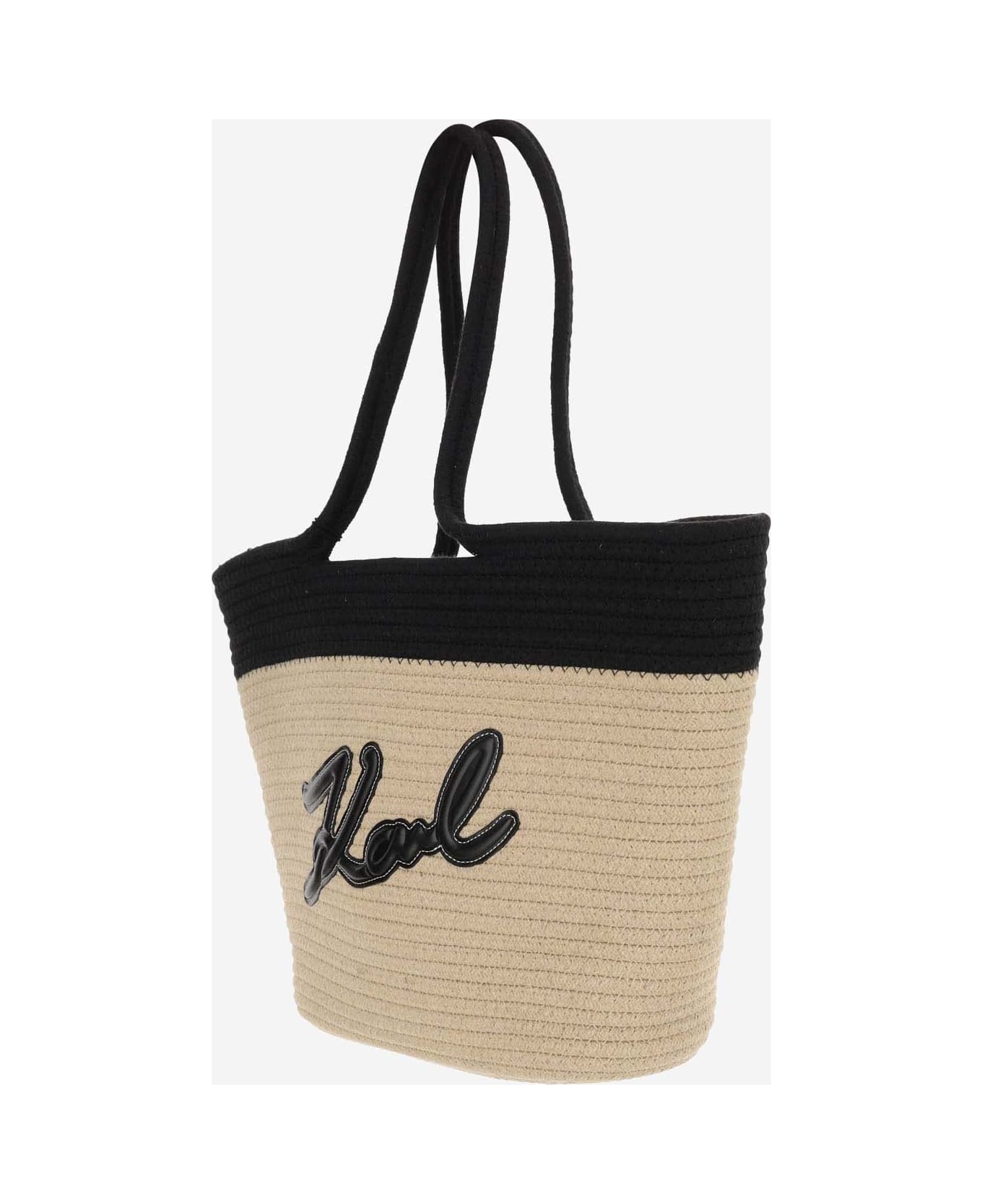 Karl Lagerfeld Fabric Tote Bag With Logo - Black
