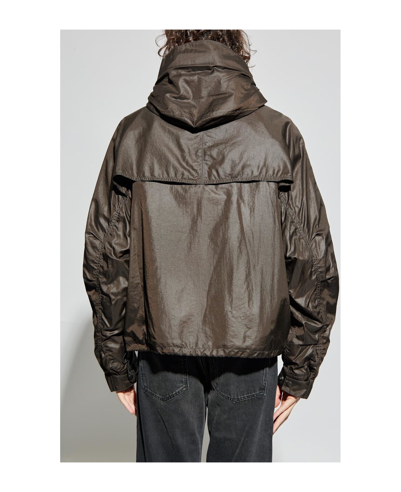 Lemaire Light Jacket With Hood - BROWN