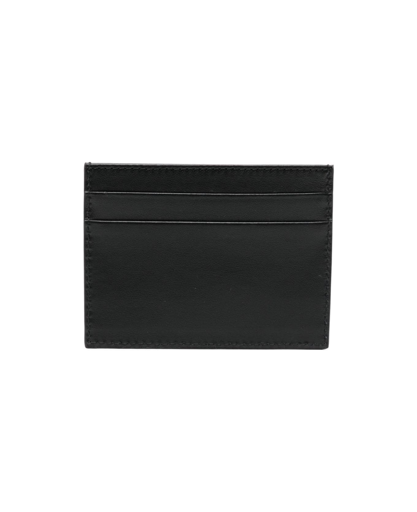 Palm Angels Black Card Holder With White Logo - Black