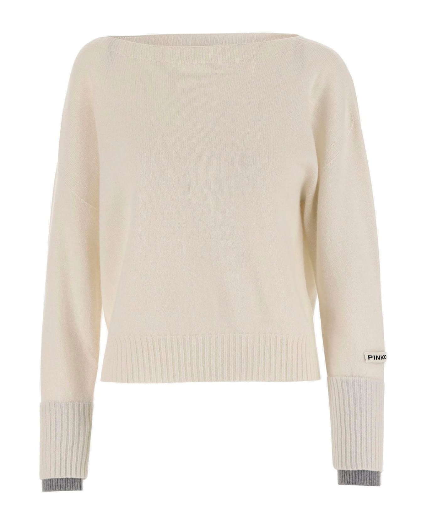 Pinko Logo Patch Layered Jumper - White