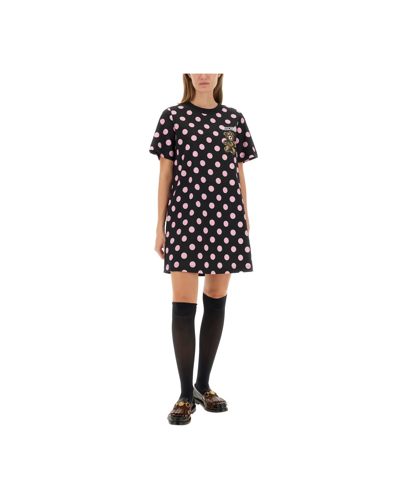 Moschino "teddy Polka Dots" Dress - BLACK