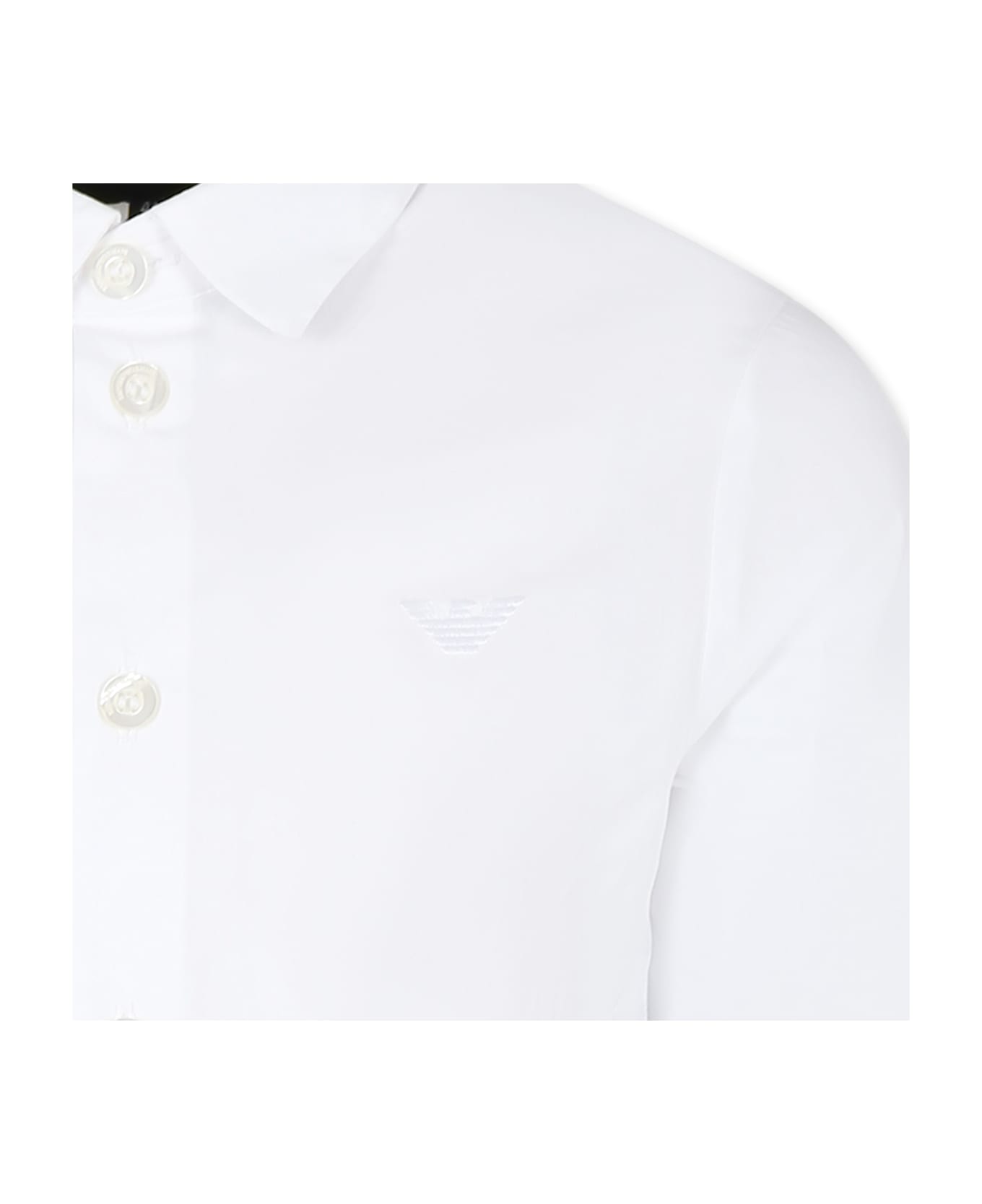 Emporio Armani White Shirt For Boy - White