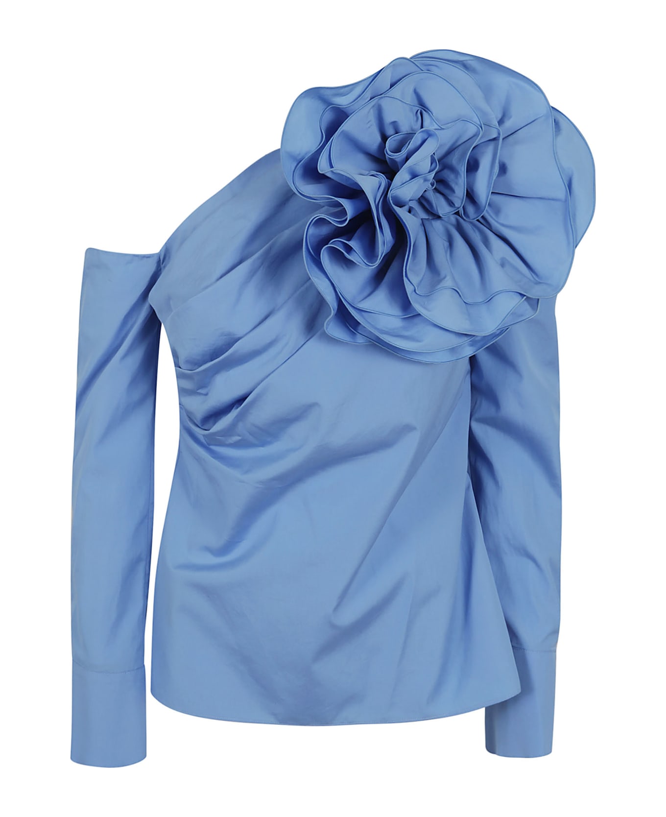 Balmain Large Rose Popeline Shirt - Dm Bleu Ciel シャツ