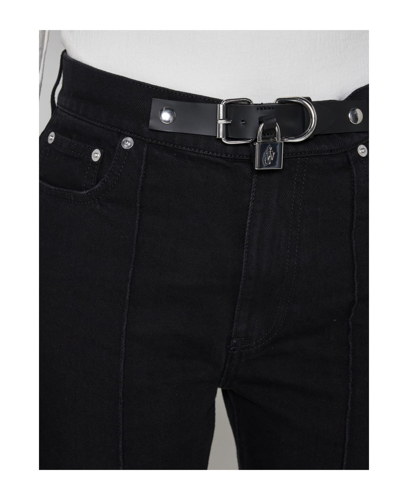 J.W. Anderson Padlock Strap Slim-fit Jeans - Black