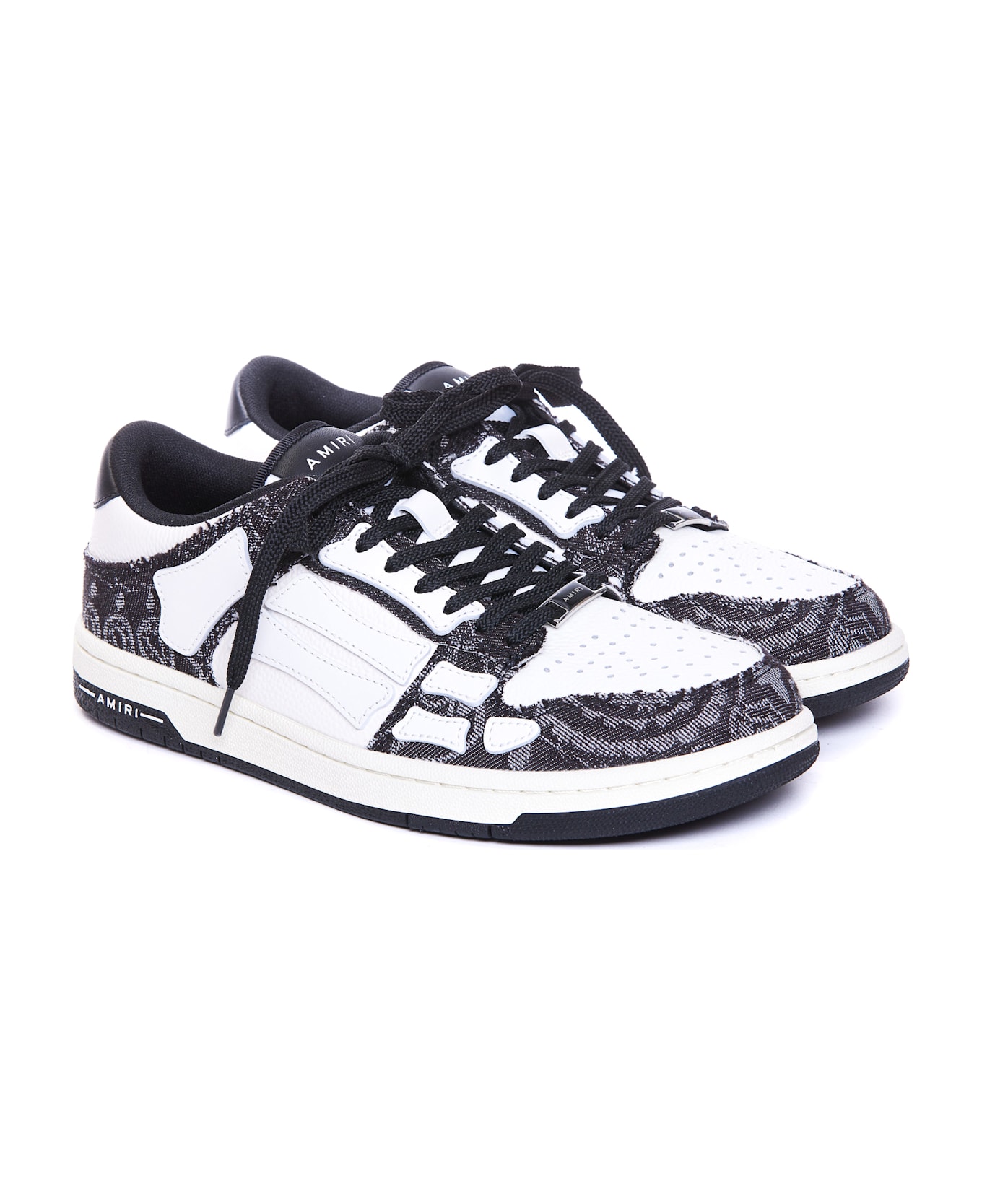 AMIRI Bandana Denim Skel Sneakers - Black