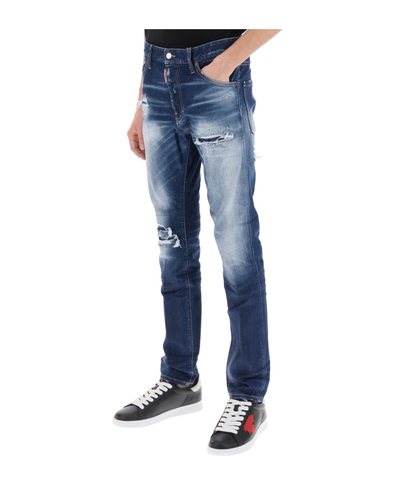 Dsquared2 Cool Guy Jeans In Medium Worn Out Booty Wash - NAVY BLUE (Blue)