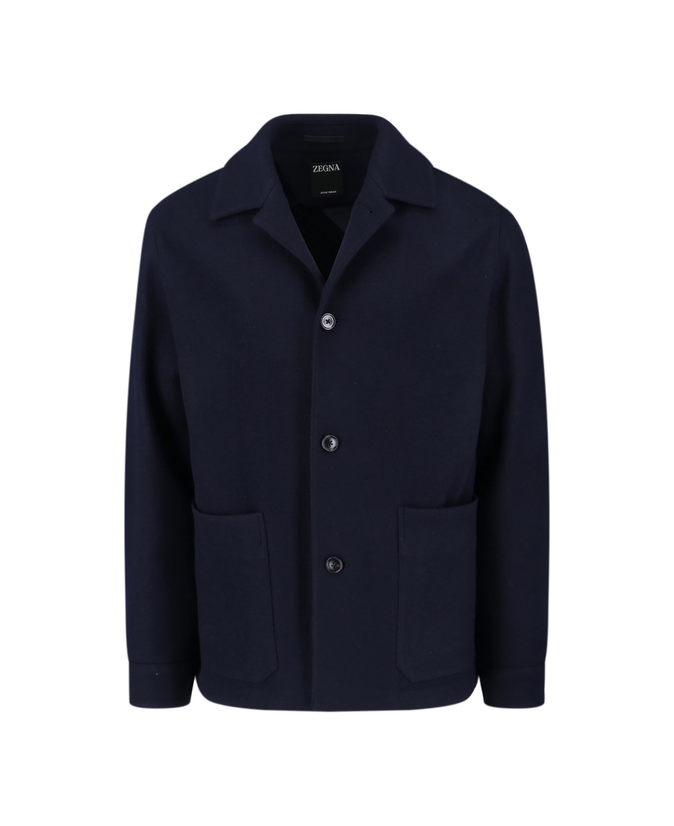 Zegna Wool And Cashmere Blend Shirt Jacket - BLUE