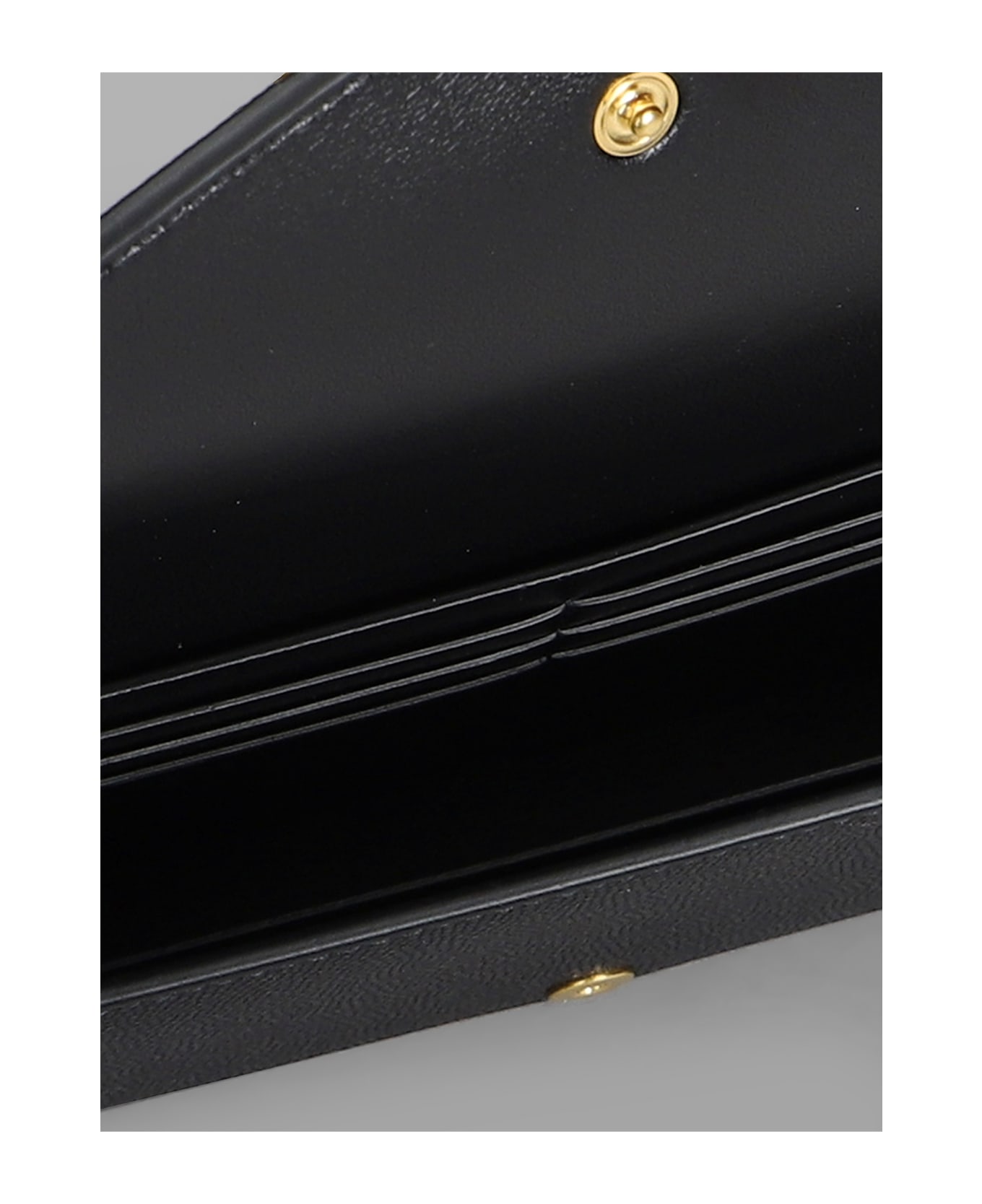Balmain Embleme Clutch In Black Leather - black
