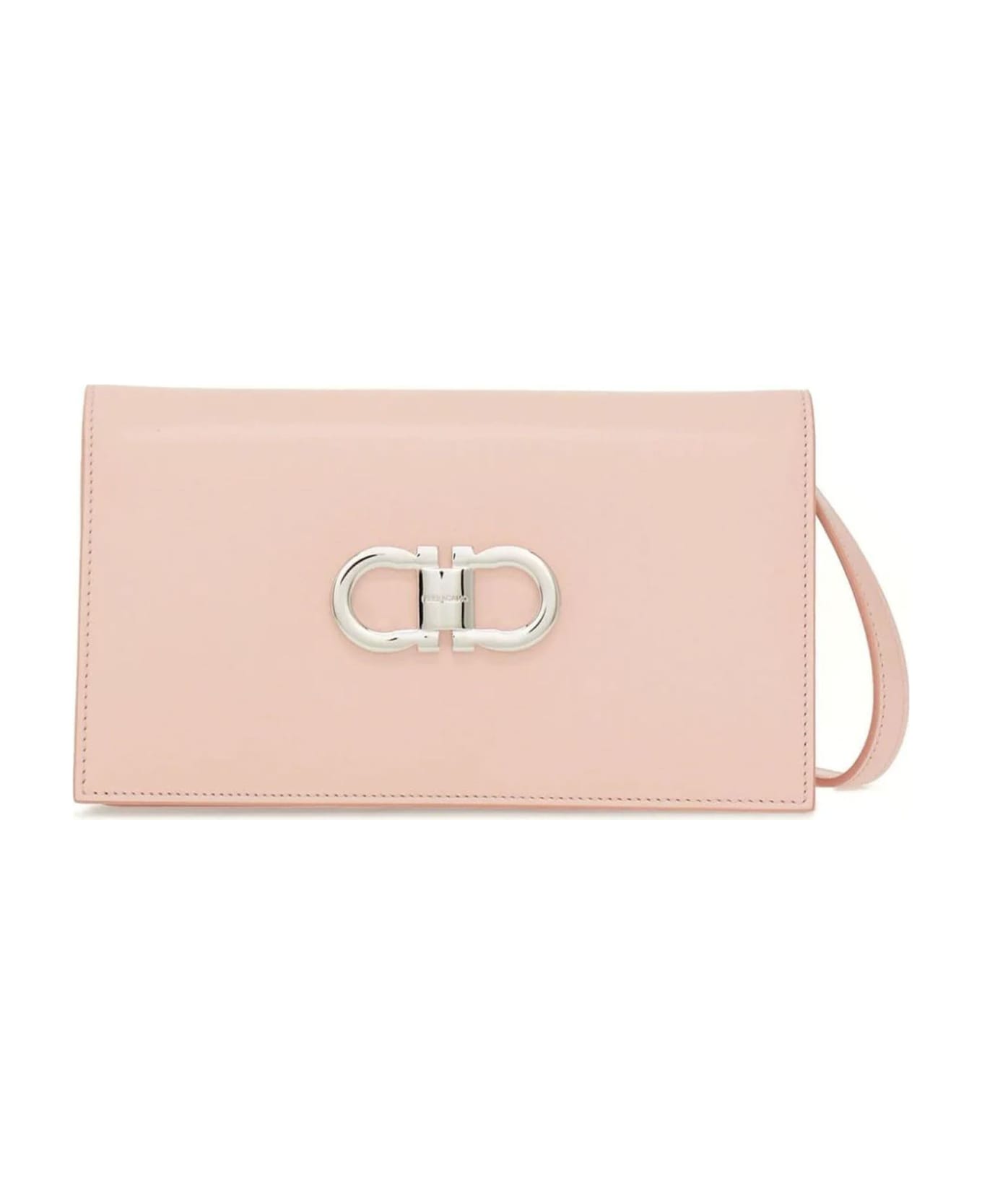 Ferragamo Double Gancini Mini Bag - Nylund pink || optic-white