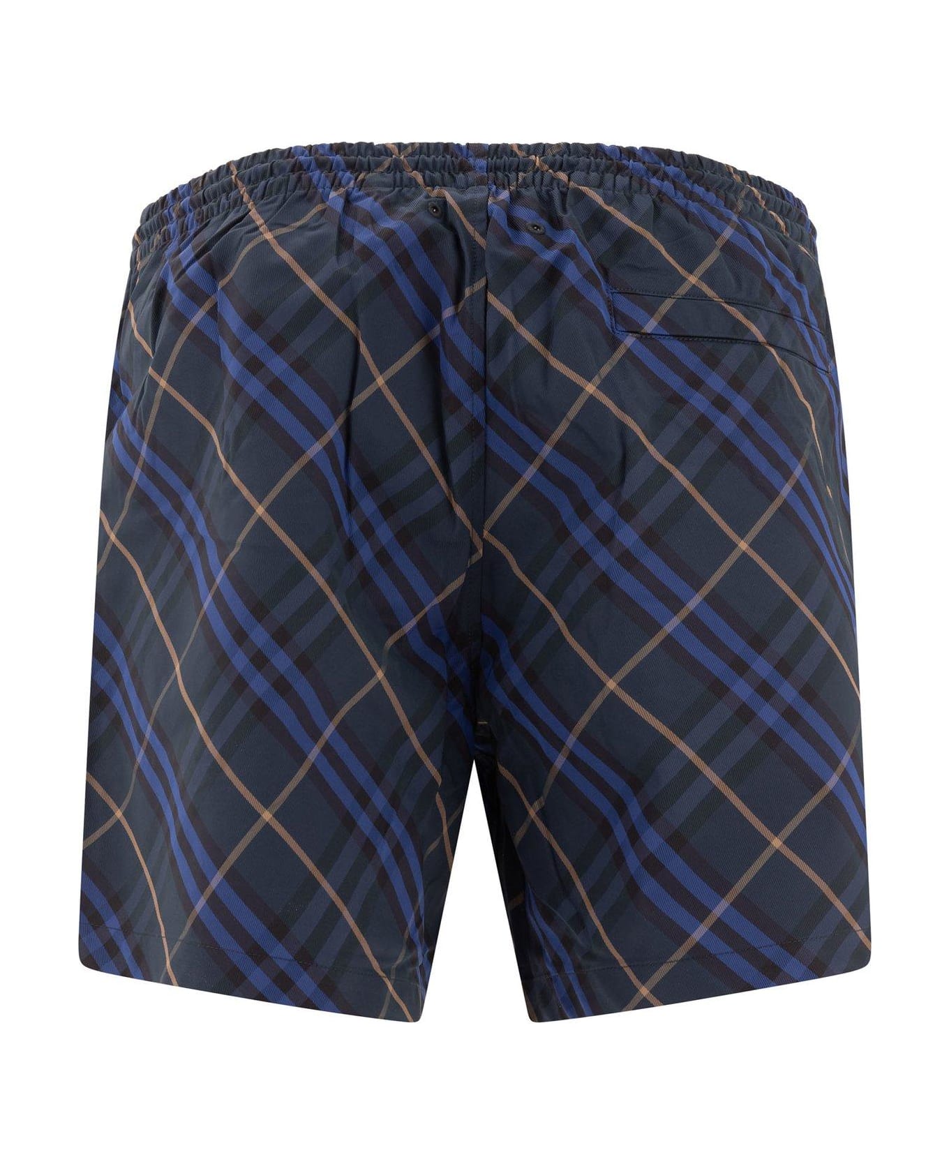 Burberry Checkered Drawstring Swim Shorts - Blu