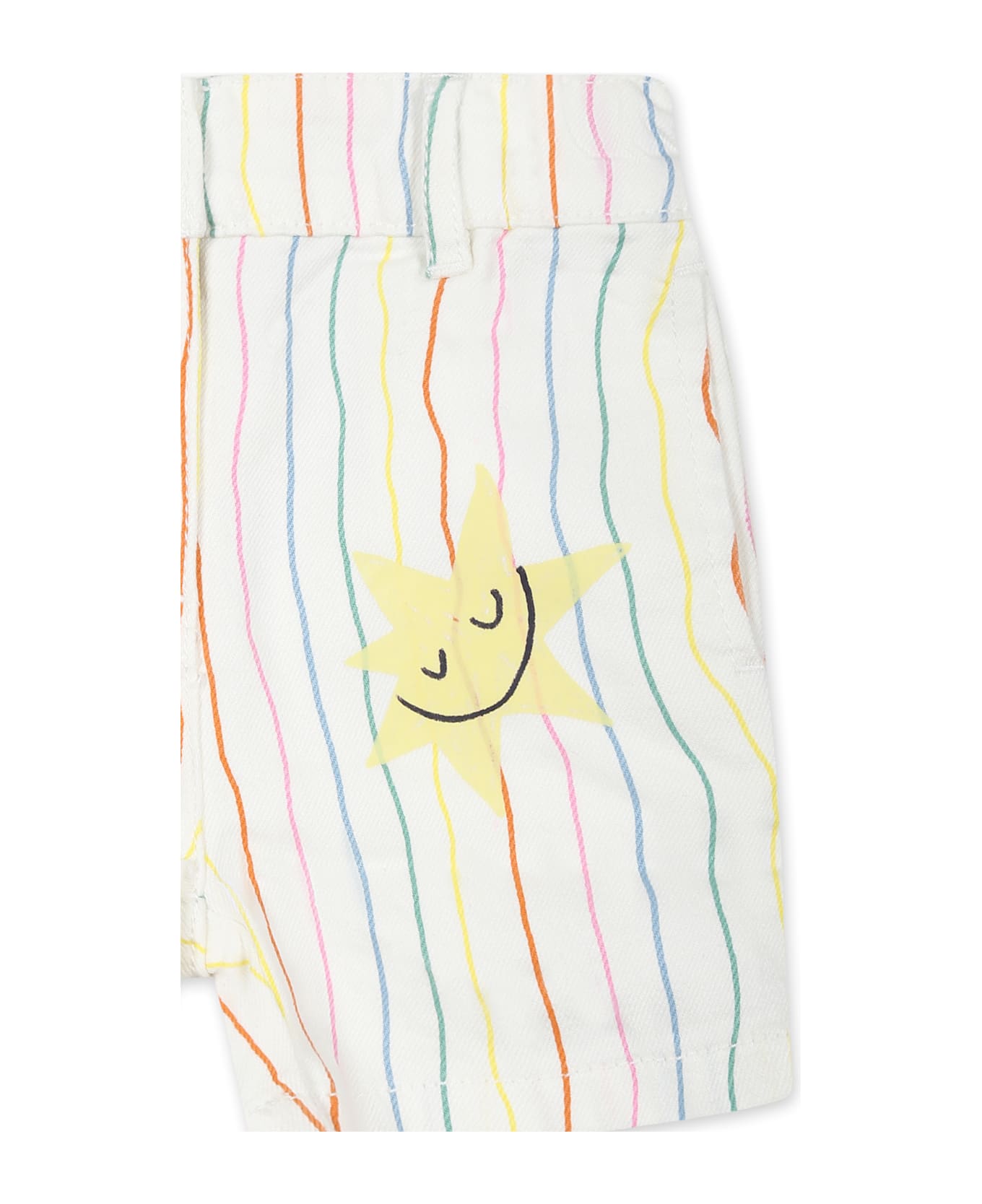Stella McCartney Kids White Shorts For Baby Girl With Ice Cream - White