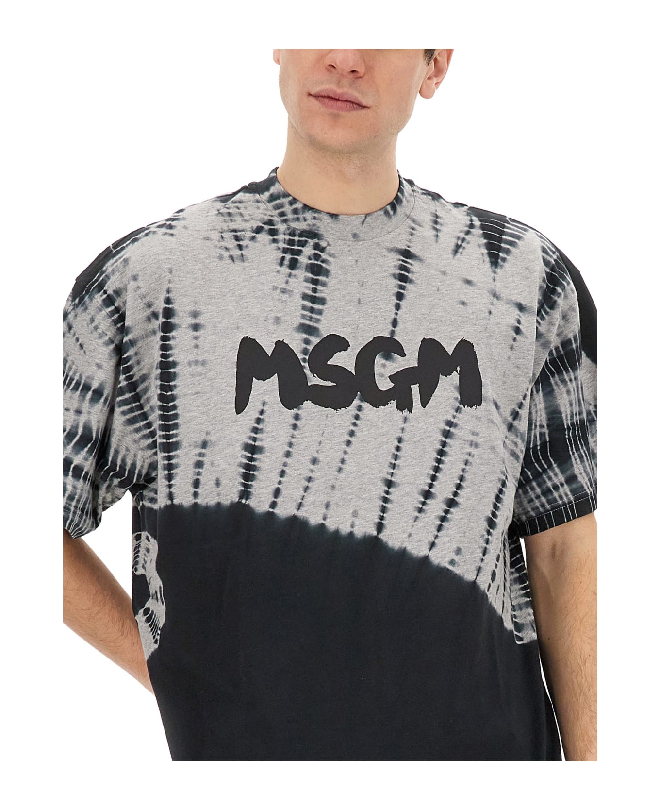 MSGM T-shirt With New Brushed Logo - Grey