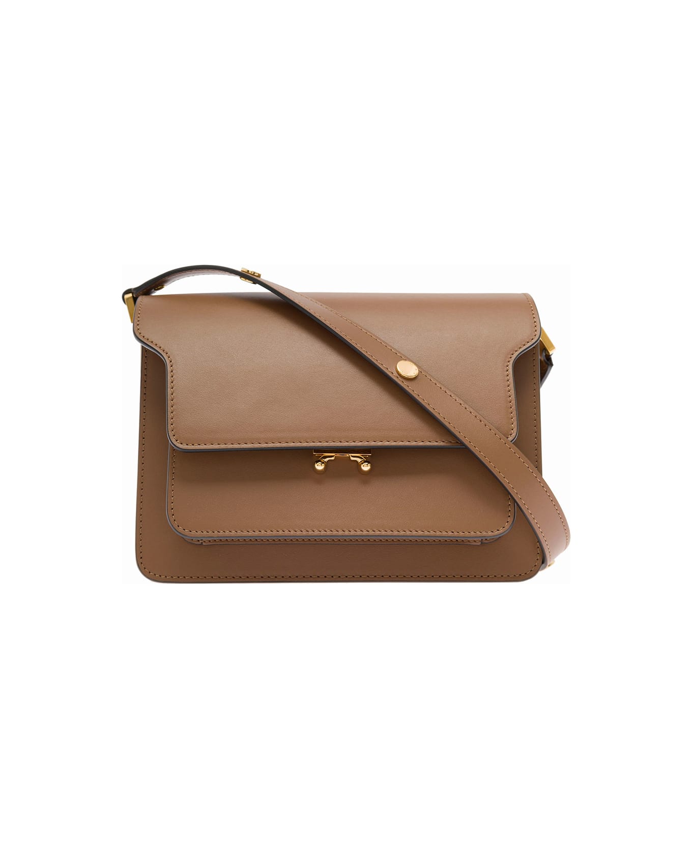 Marni Woman's Brown Leather Crossbody Bag - Brown ショルダーバッグ