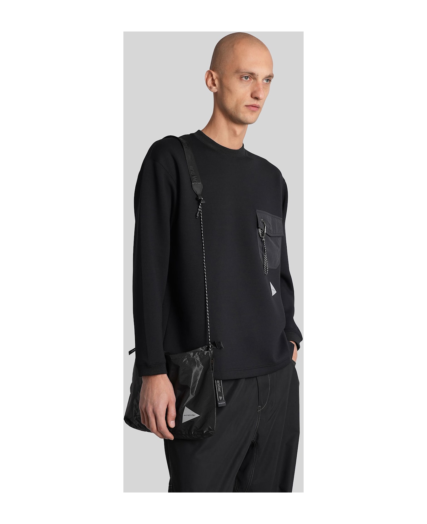 And Wander Sweatshirt In Black Polyester - black
