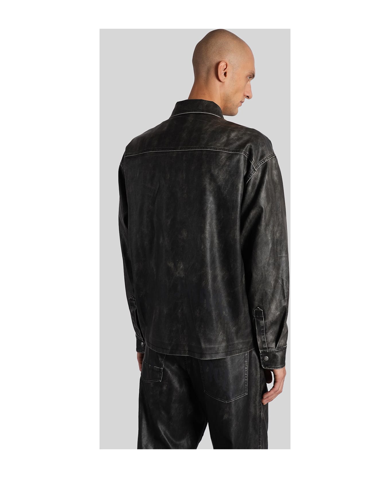 Palm Angels Casual Jacket In Grey Polyuretan - grey