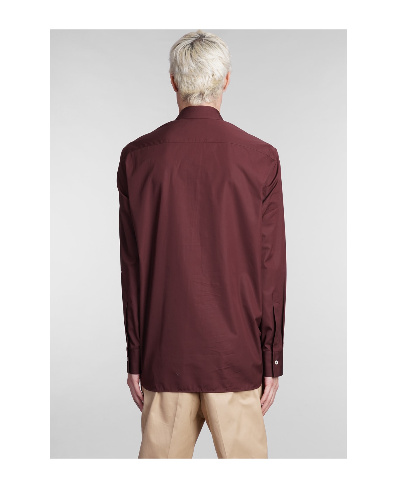 Jil Sander Shirt In Bordeaux Cotton - bordeaux